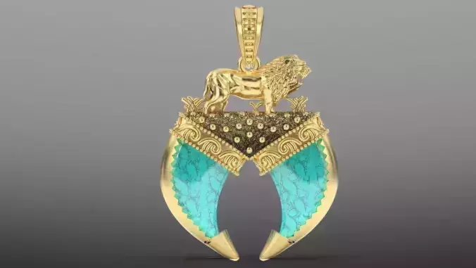 worn gold lion claw necklace