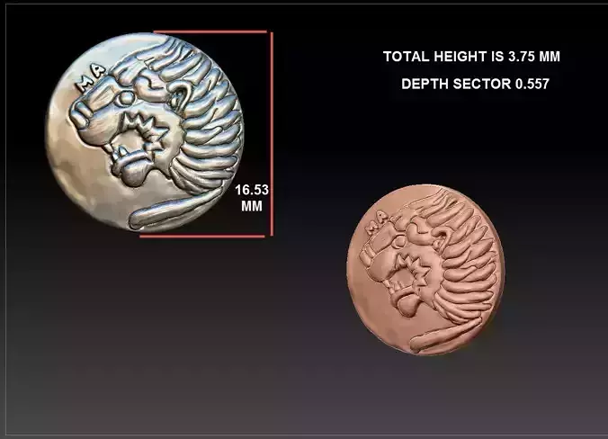 Petrvs Lion Oragnic Pendant 3D print model