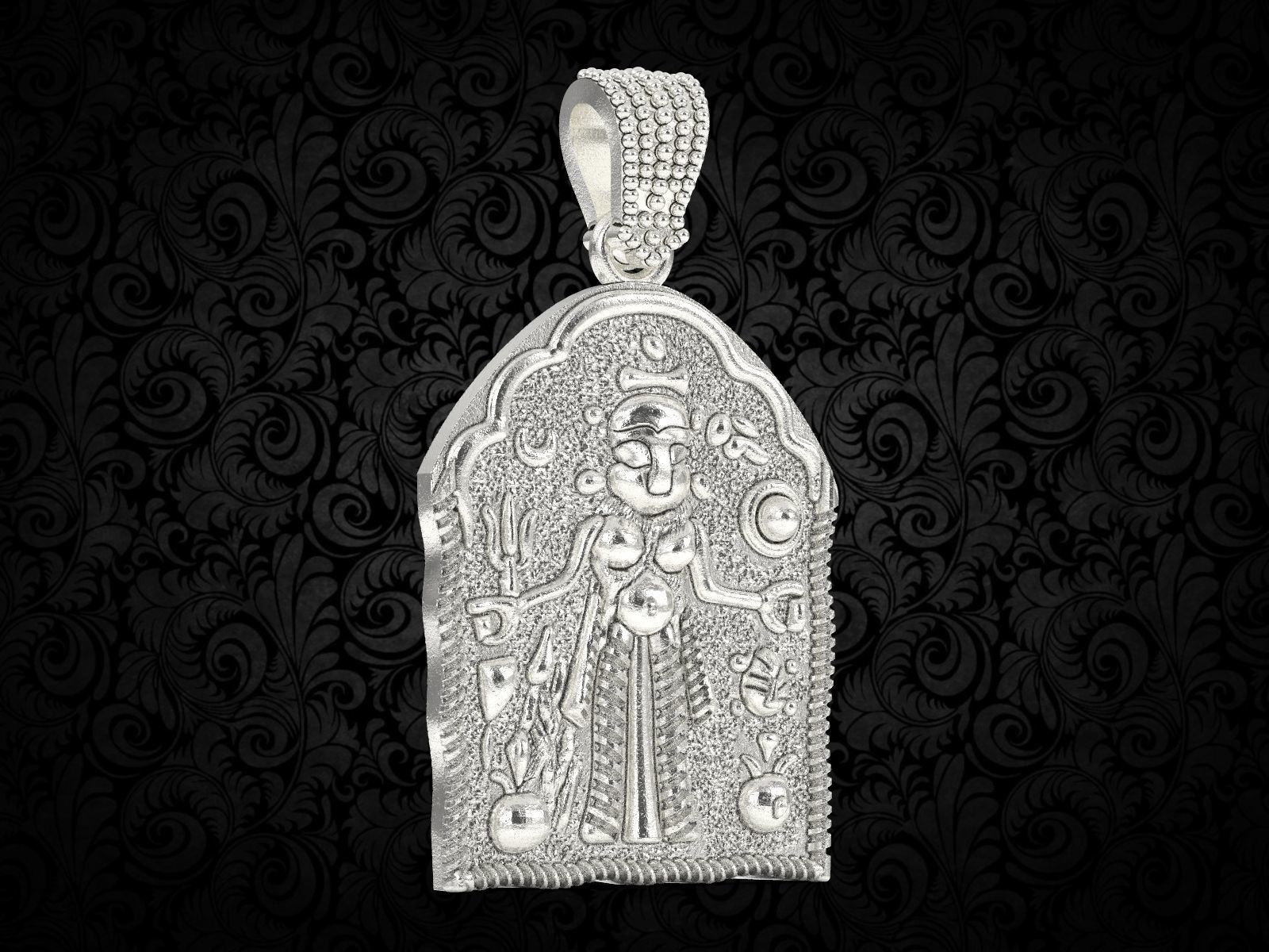 ethnic kali Mata oxidize pendant  3D print model_1