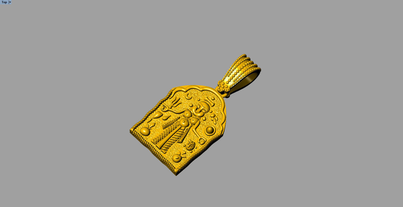 ethnic kali Mata oxidize pendant  3D print model_3