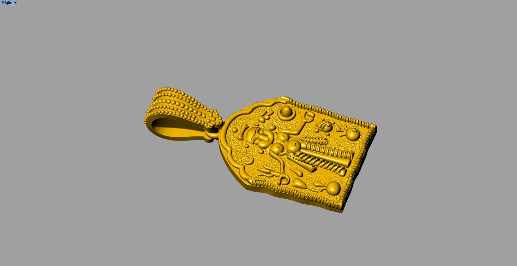 ethnic kali Mata oxidize pendant  3D print model_8