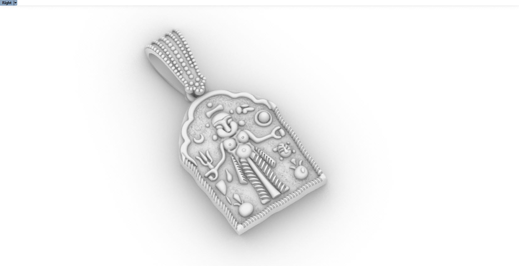 ethnic kali Mata oxidize pendant  3D print model_4