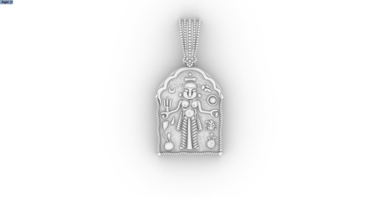 ethnic kali Mata oxidize pendant  3D print model_9