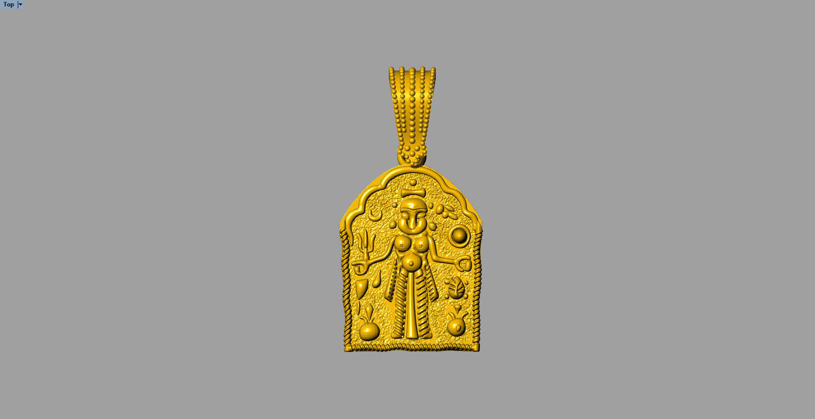 ethnic kali Mata oxidize pendant  3D print model_10