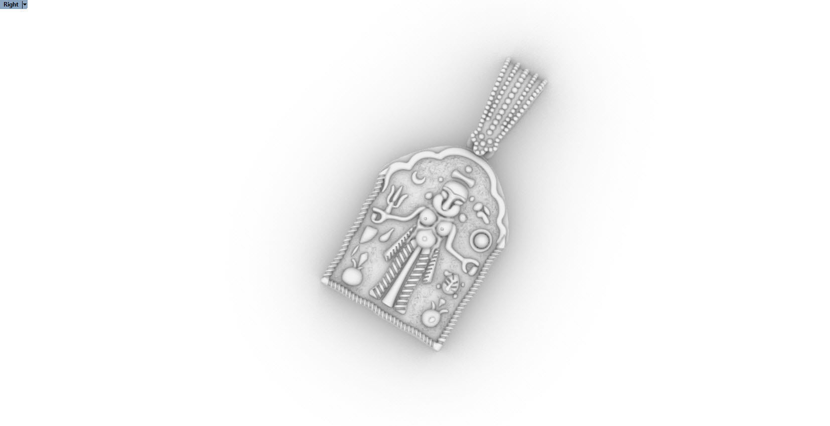 ethnic kali Mata oxidize pendant  3D print model_11