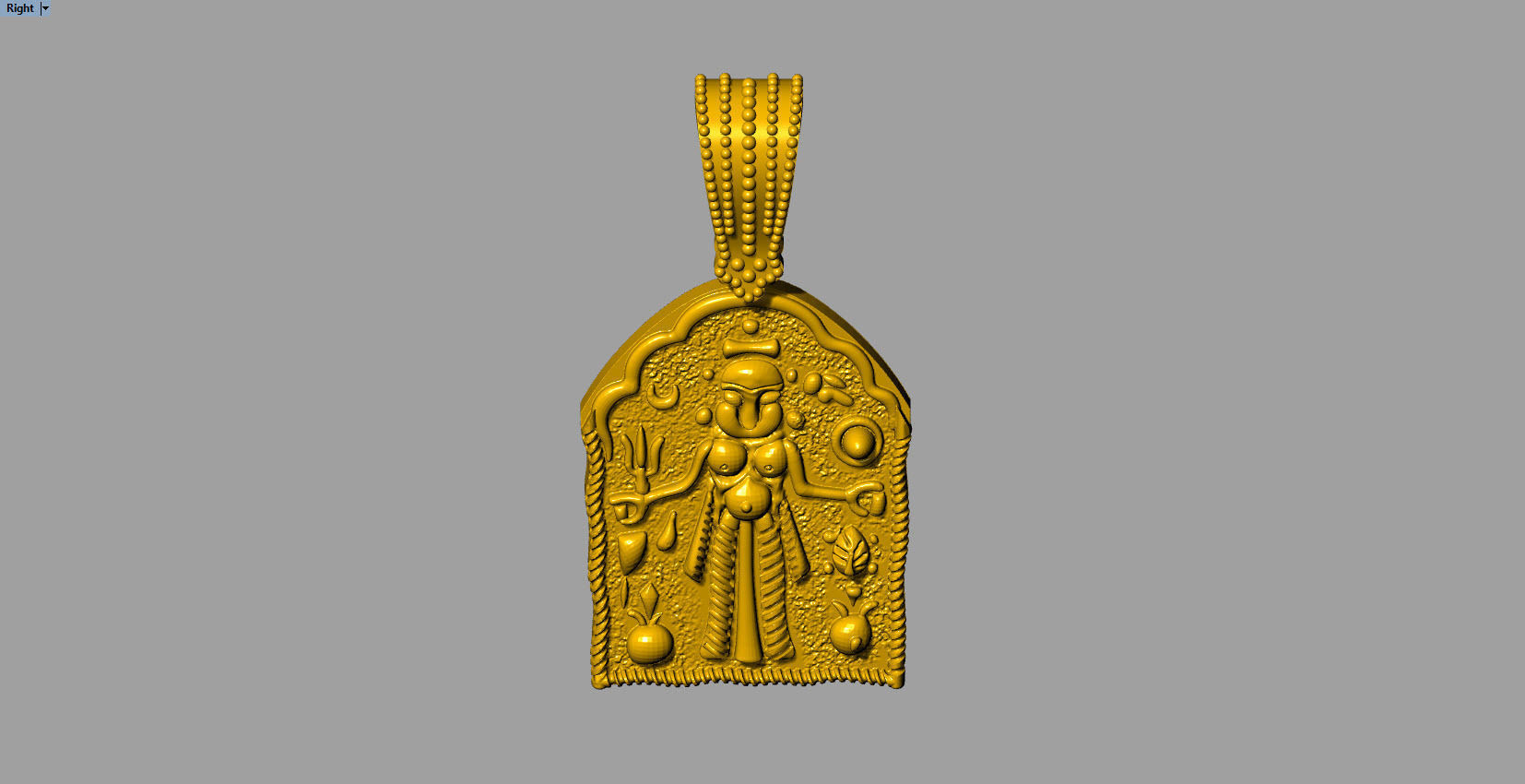 ethnic kali Mata oxidize pendant  3D print model_6