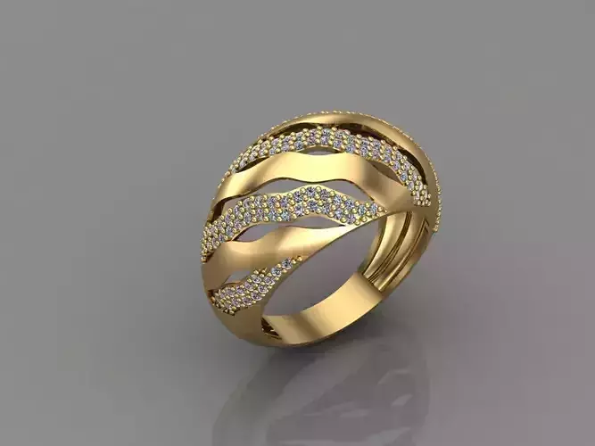 Women Ring With Stone 3DM Mix Print Model