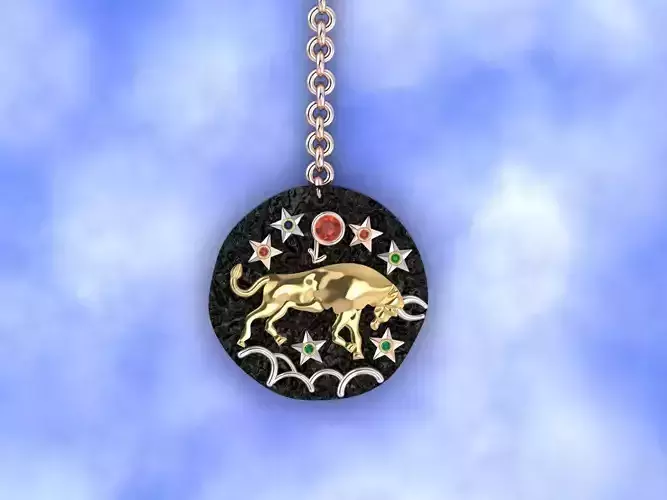 Taurus zodiac coin necklace 
