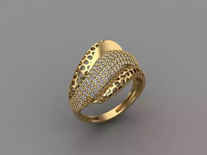 Women Ring With Stone 3DM Mix Print Model