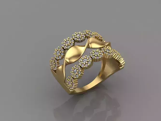 Women Ring With Stone 3DM Mix Print Model