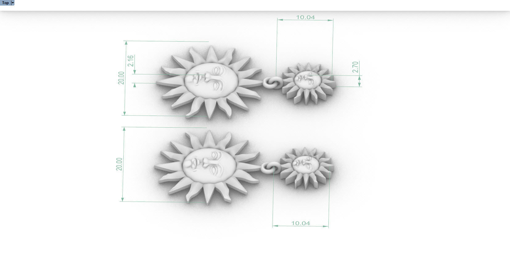 meteorite sun earring 3D print model_8
