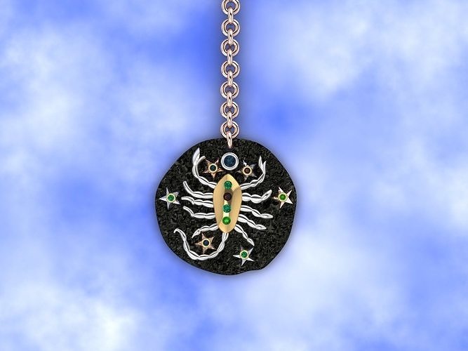 scorpio zodiac coin necklace  3D print model