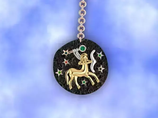 sagittrius zodiac coin necklace 