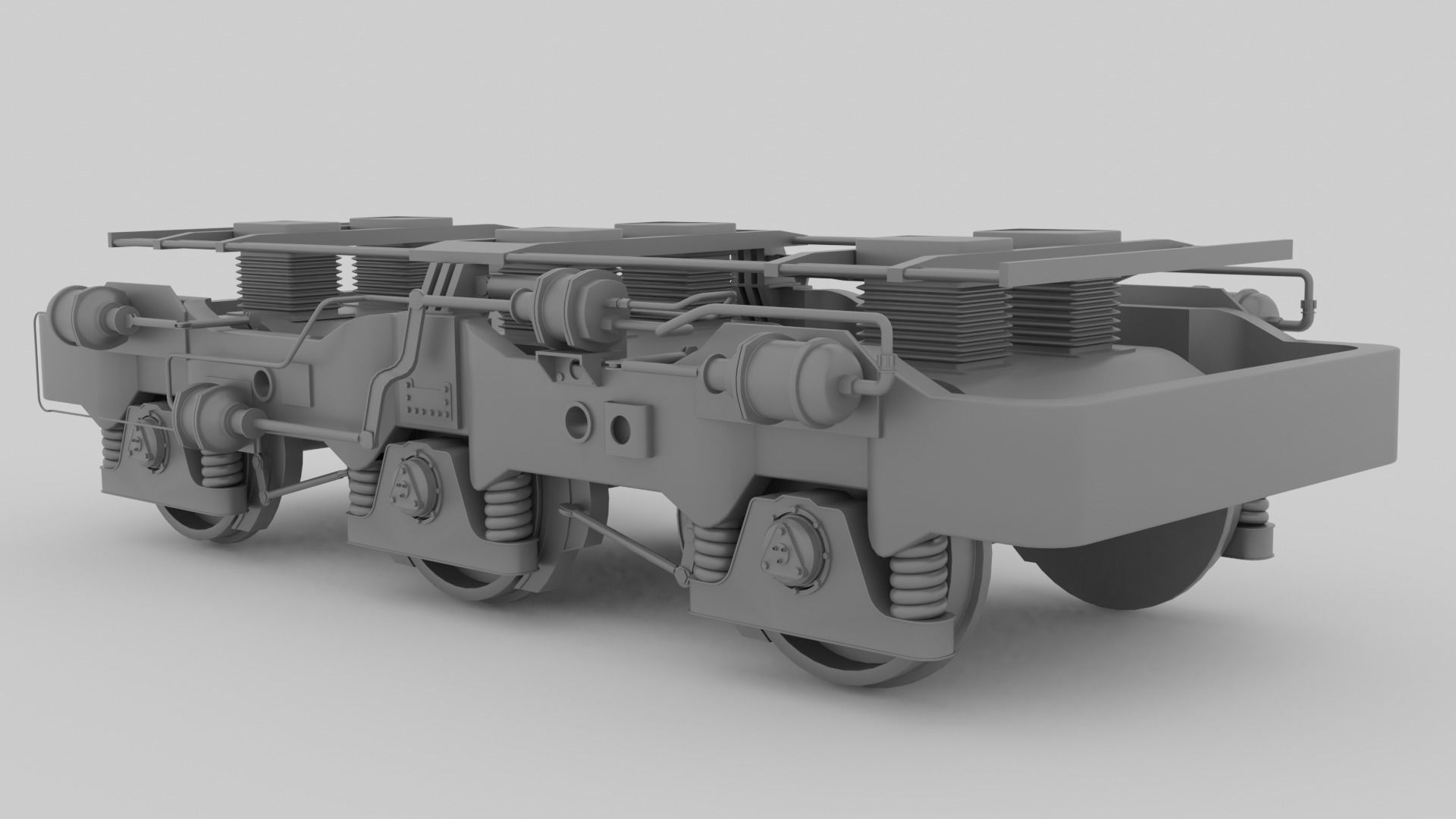 Railway Bogie Low-poly 3D model_11