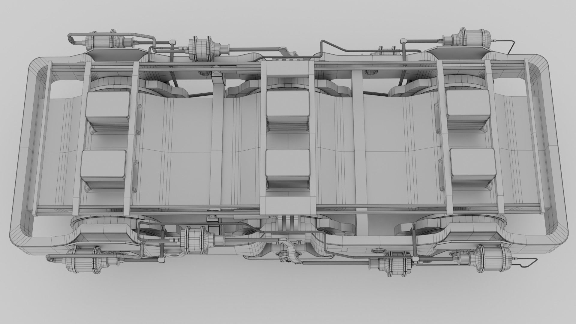 Railway Bogie Low-poly 3D model_10