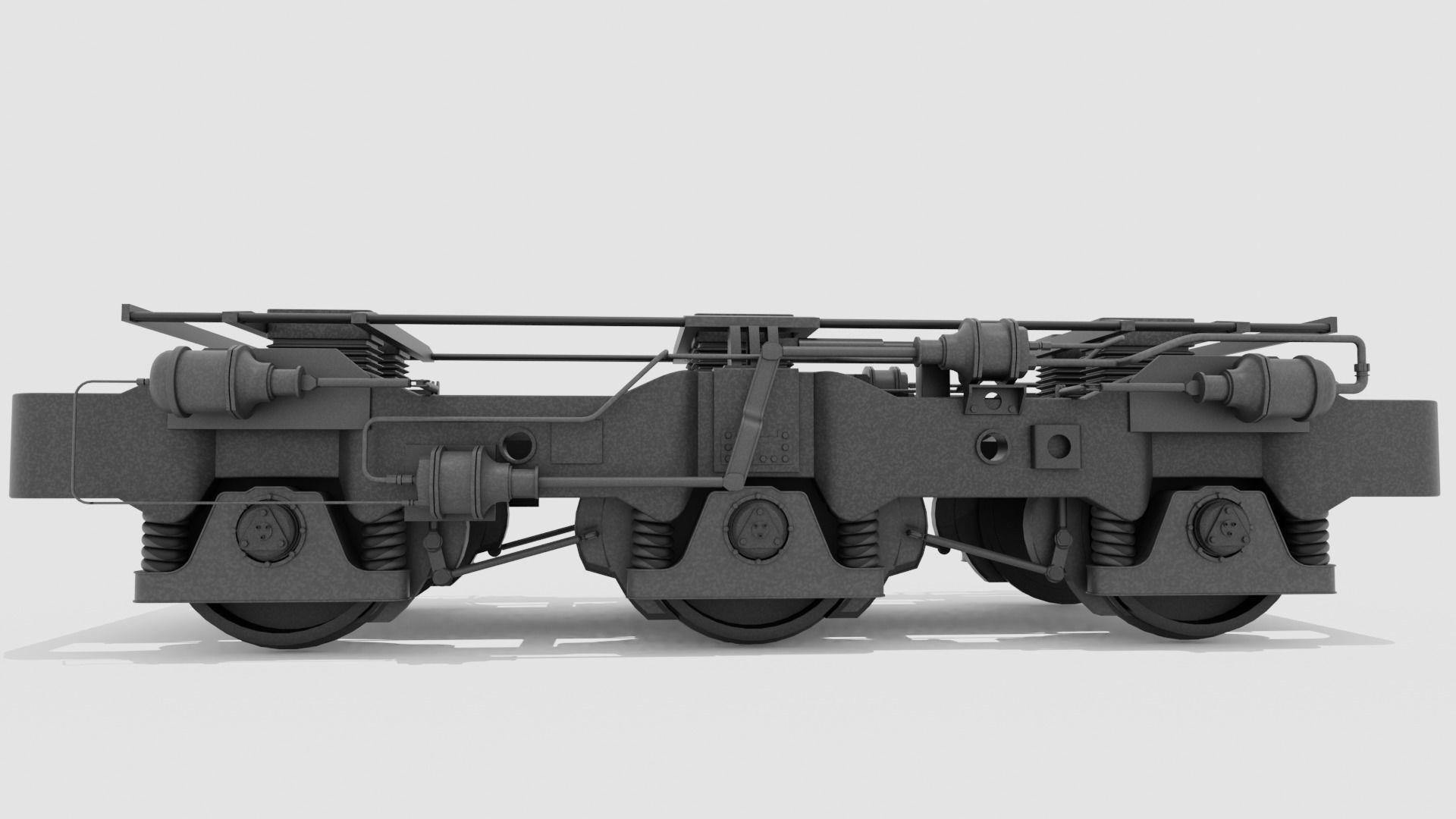 Railway Bogie Low-poly 3D model_3