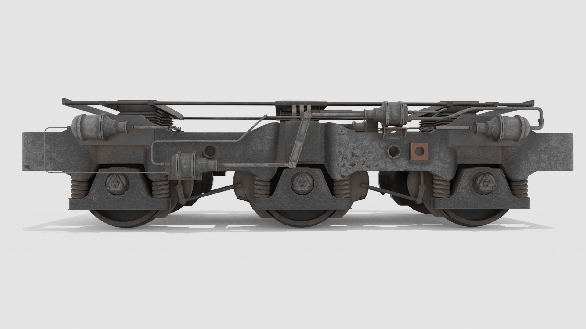 Railway Bogie Low-poly 3D model_4