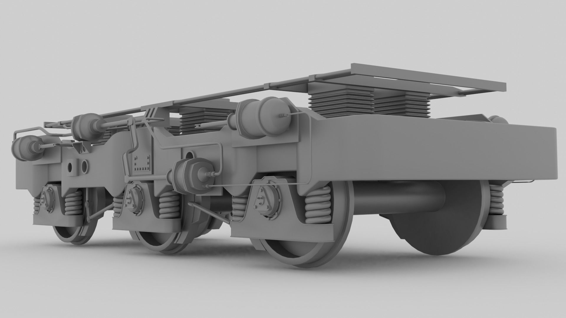 Railway Bogie Low-poly 3D model_14