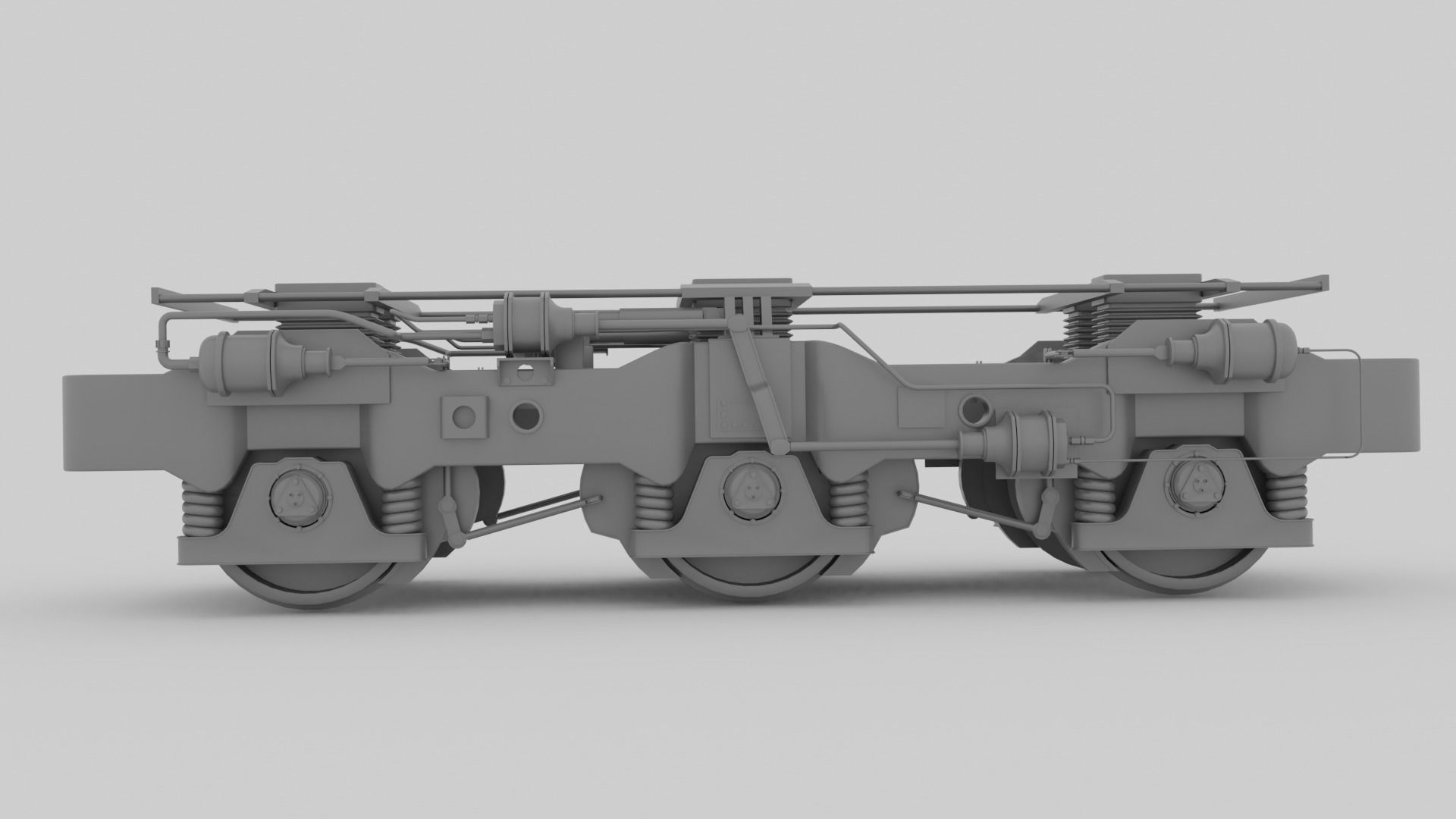 Railway Bogie Low-poly 3D model_13