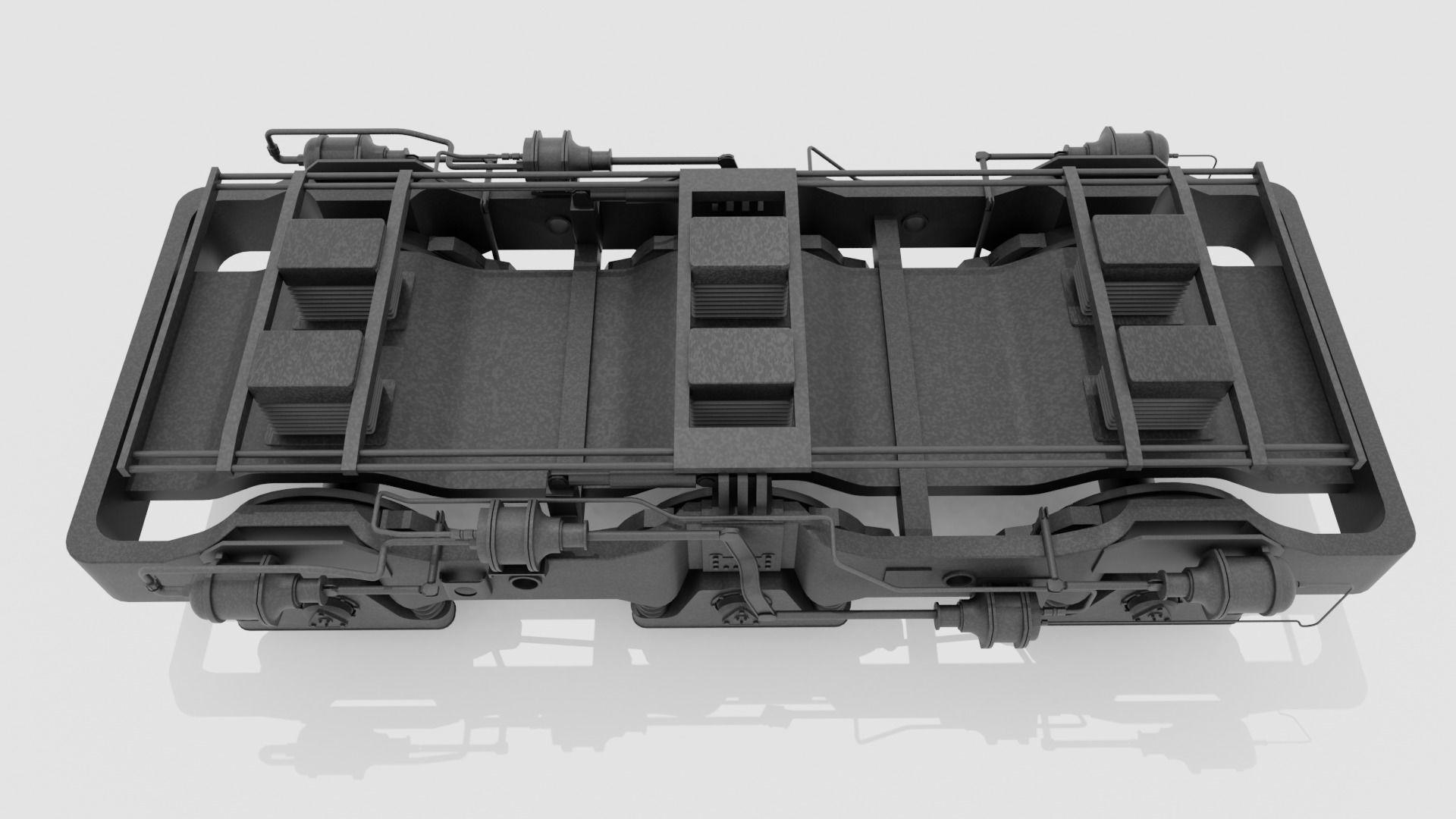 Railway Bogie Low-poly 3D model_6
