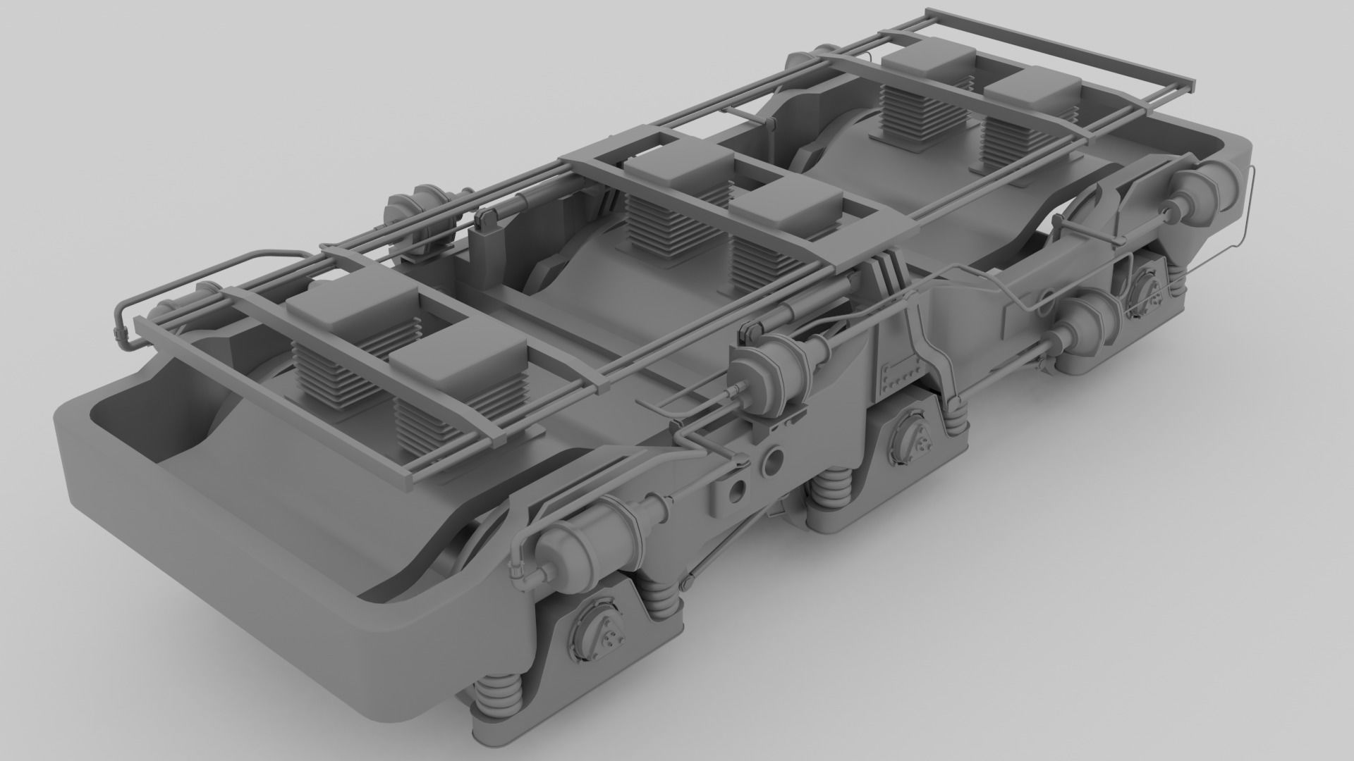 Railway Bogie Low-poly 3D model_12