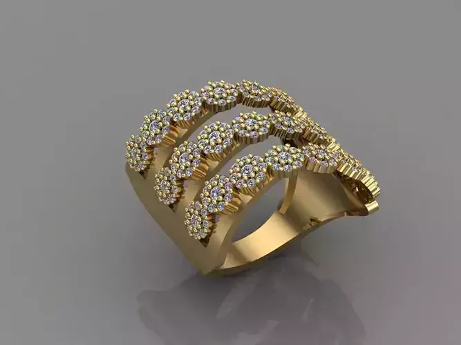 Women Ring With Stone 3DM Mix Print Model