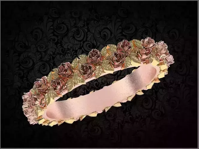 Rose Vine Wedding Band