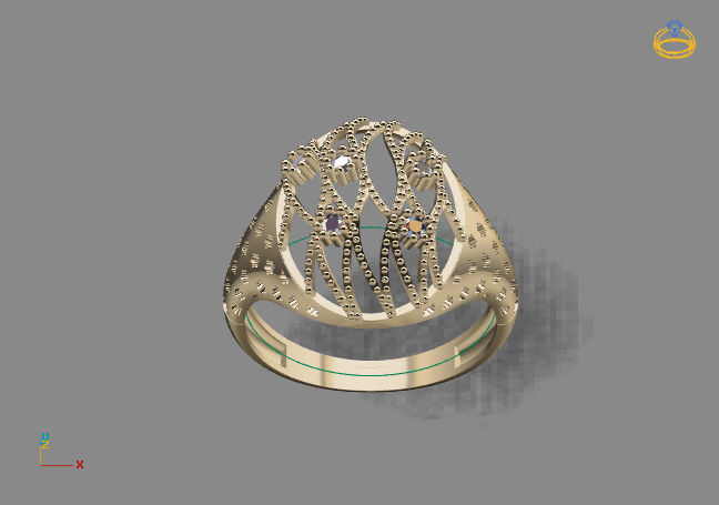 Women Ring With Stone 3DM Mix Print Model 3D print model_3