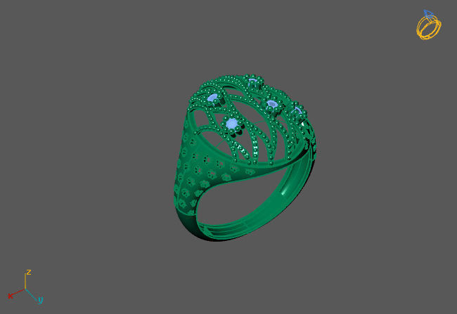 Women Ring With Stone 3DM Mix Print Model 3D print model_1