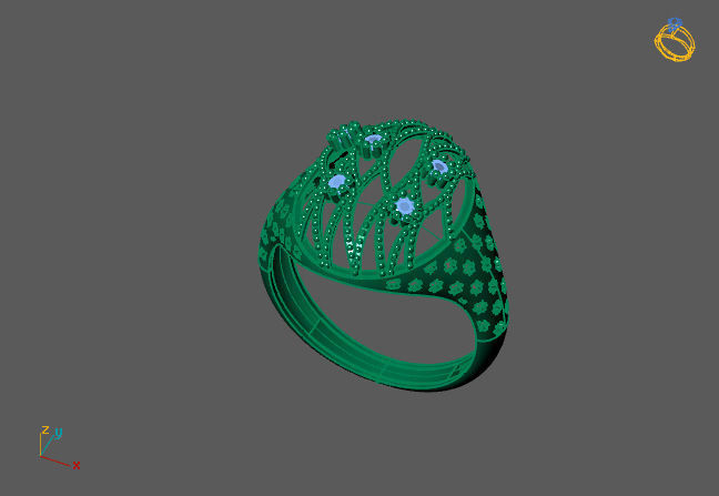 Women Ring With Stone 3DM Mix Print Model 3D print model_2