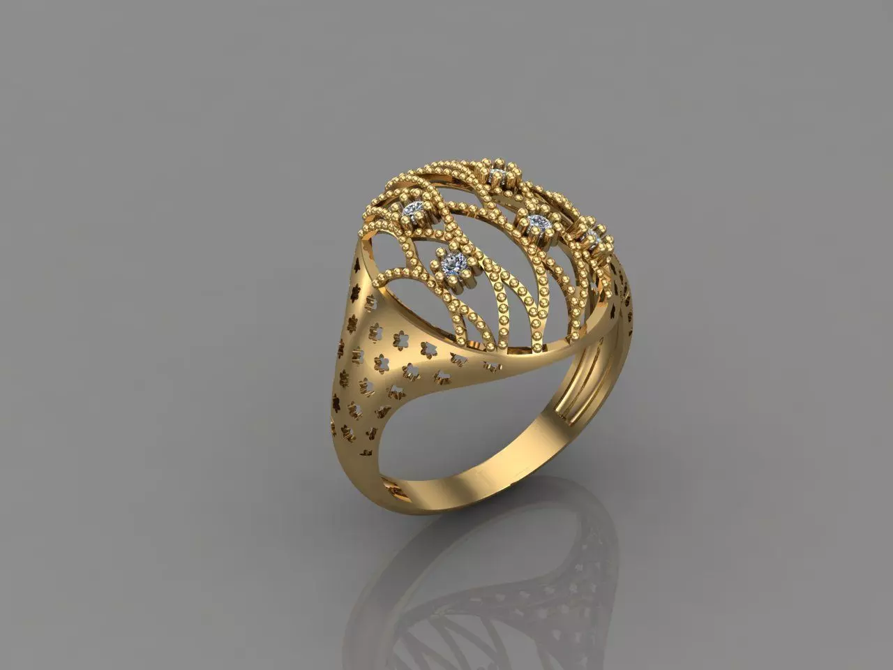 Women Ring With Stone 3DM Mix Print Model 3D print model_0
