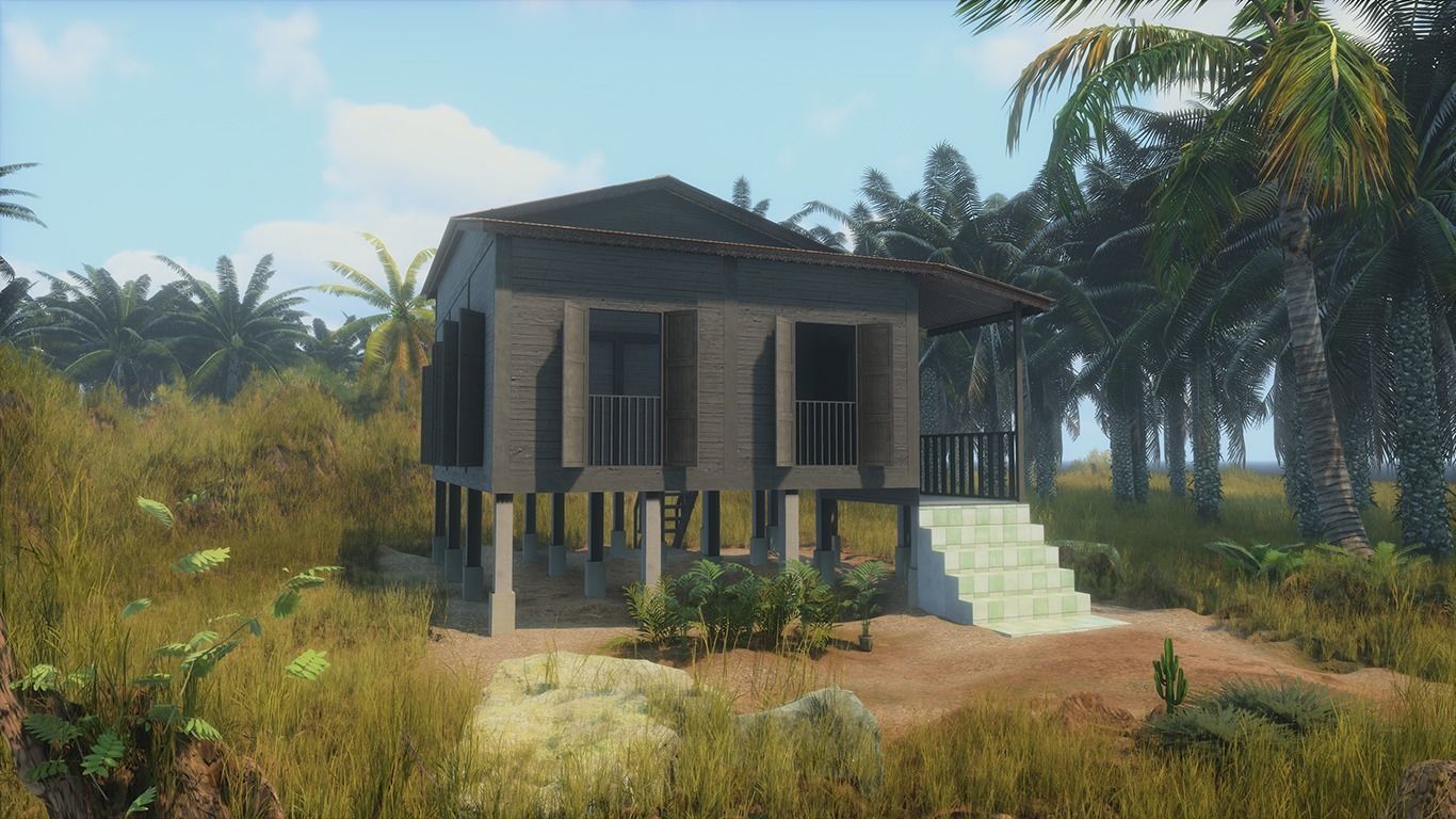 Wooden House Low-poly 3D model_2