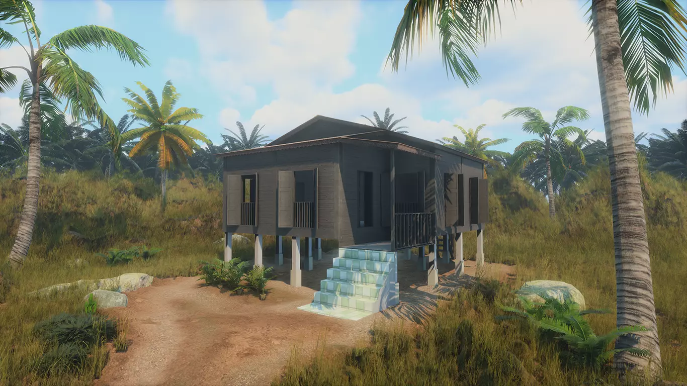 Wooden House Low-poly 3D model_0