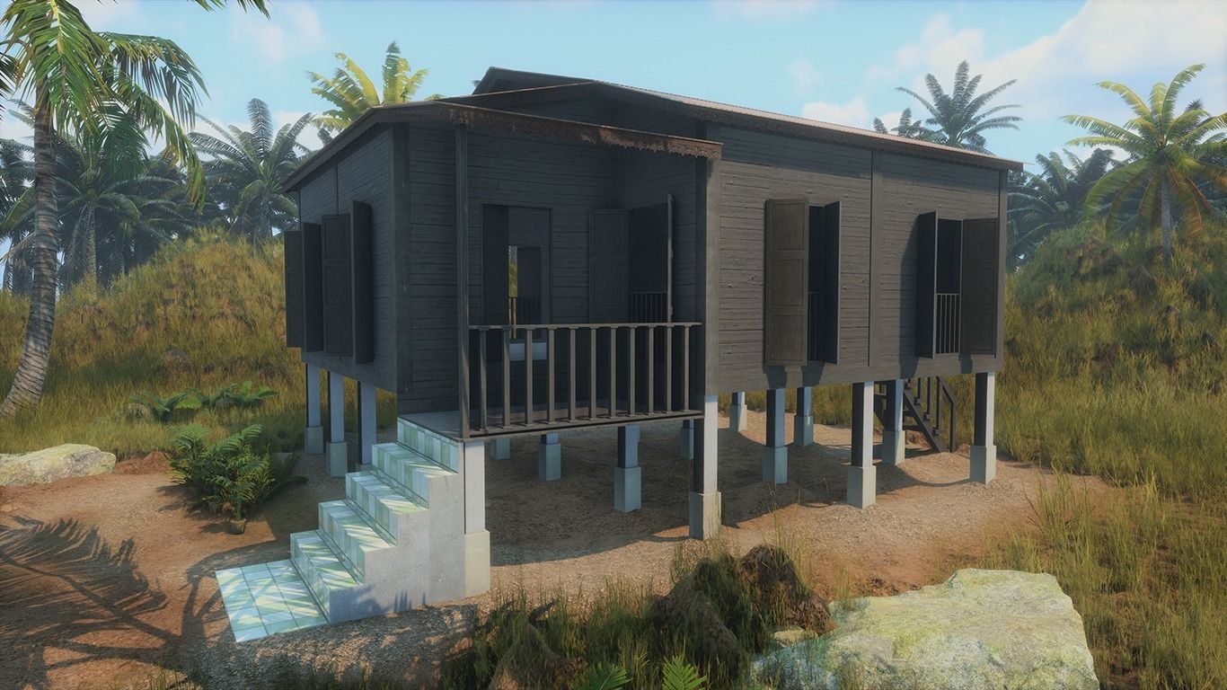 Wooden House Low-poly 3D model_3