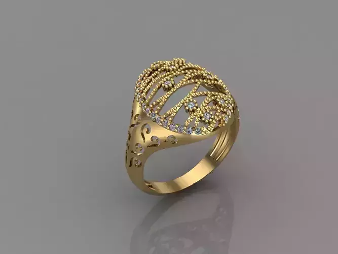Women Ring With Stone 3DM Mix Print Model