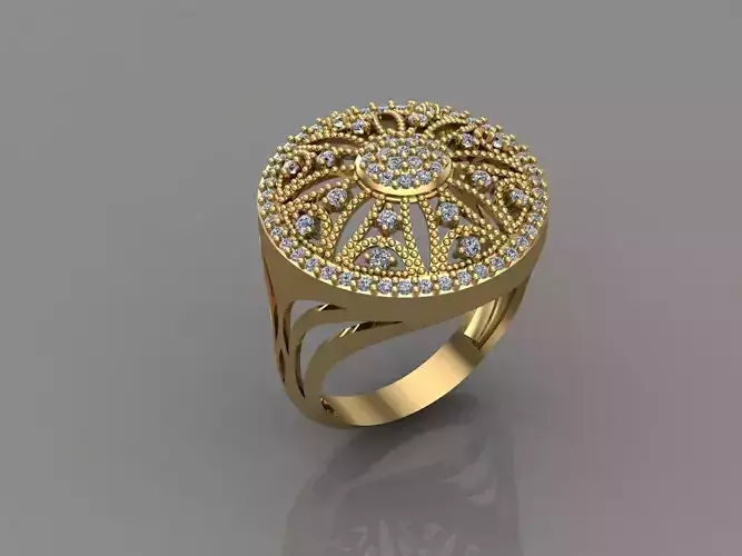 Women Ring With Stone 3DM Mix Print Model