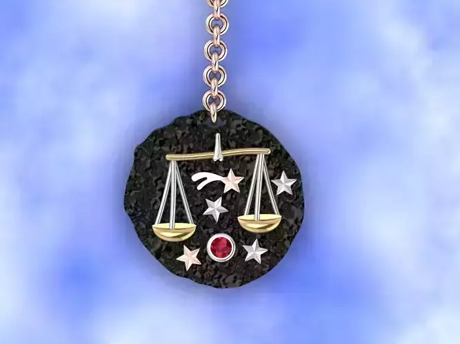 Libra Zodiac coin necklace  