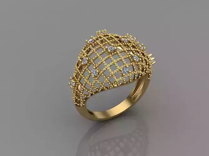 Women Ring With Stone 3DM Mix Print Model