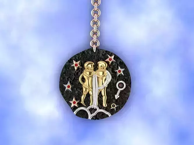 Gemini zodiac coin necklace 