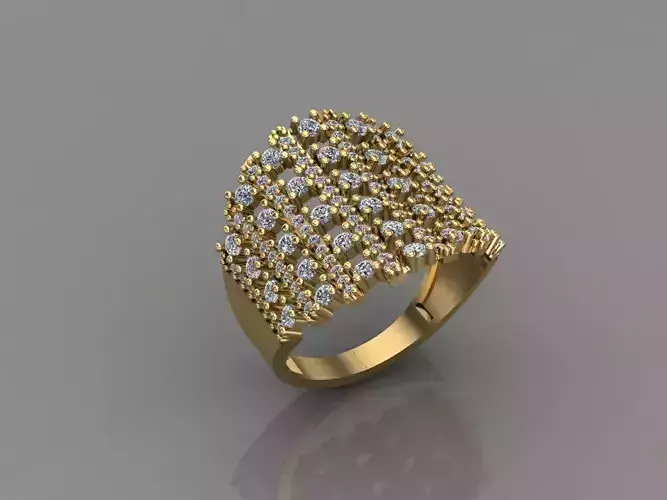 Women Ring With Stone 3DM Mix Print Model