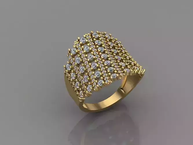 Women Ring With Stone 3DM Mix Print Model