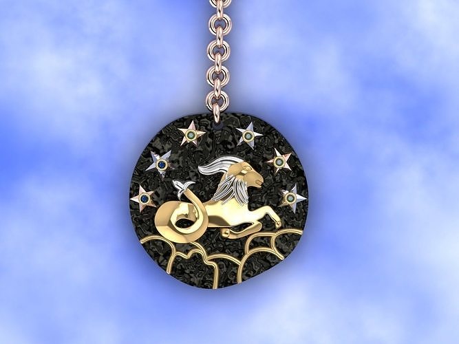capricorn zodiac coin necklace  3D print model