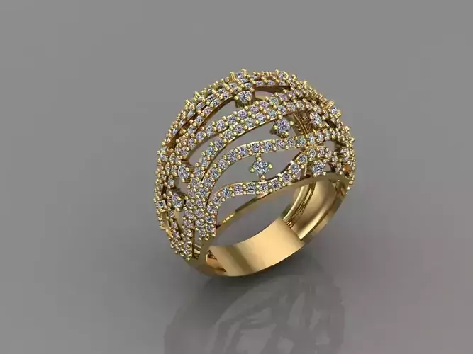 Women Ring With Stone 3DM Mix Print Model