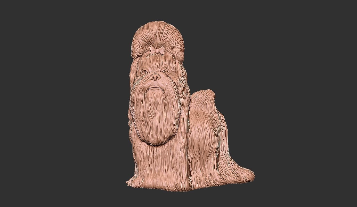 dog bas relief 3D print model_5