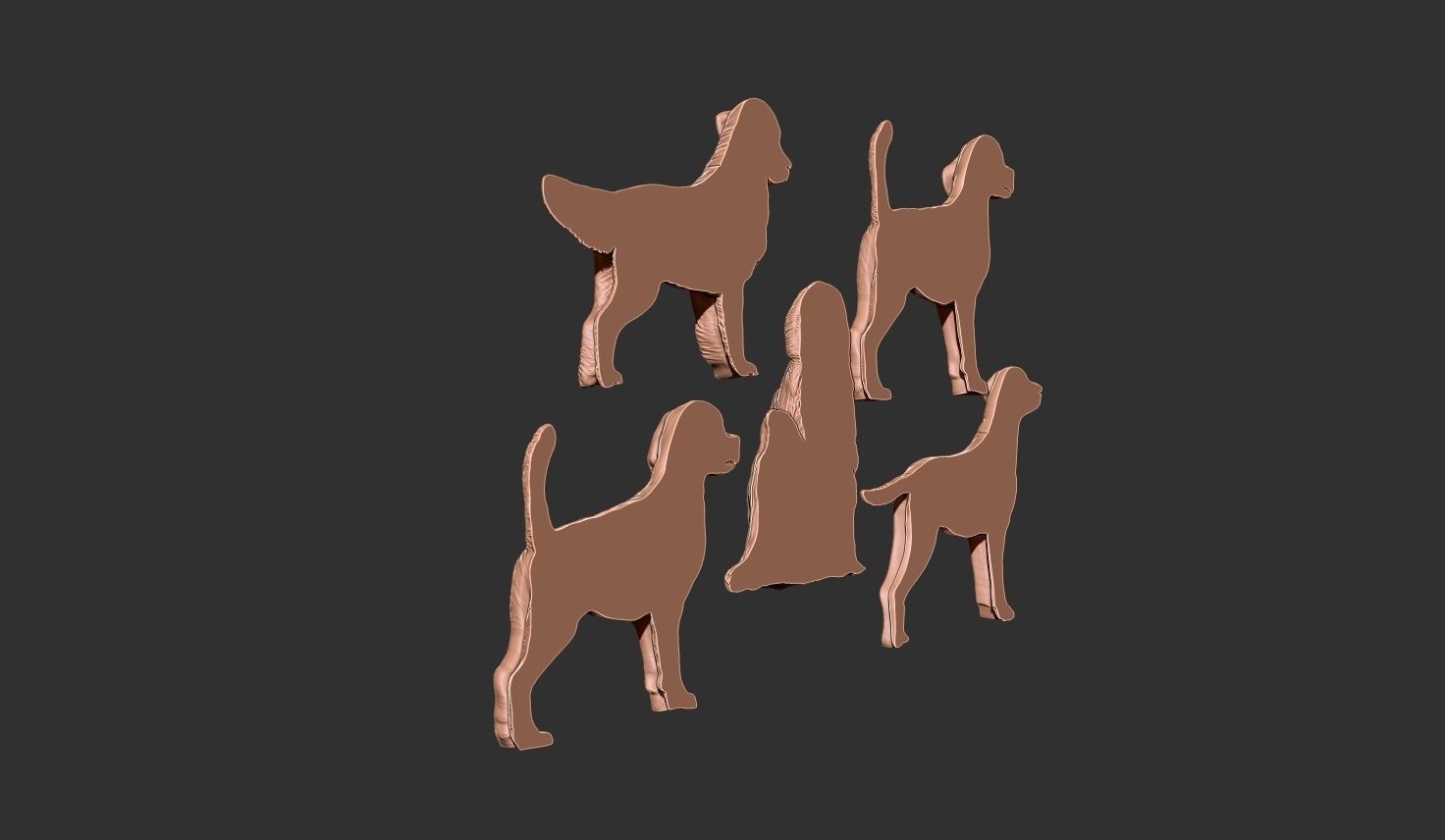 dog bas relief 3D print model_6