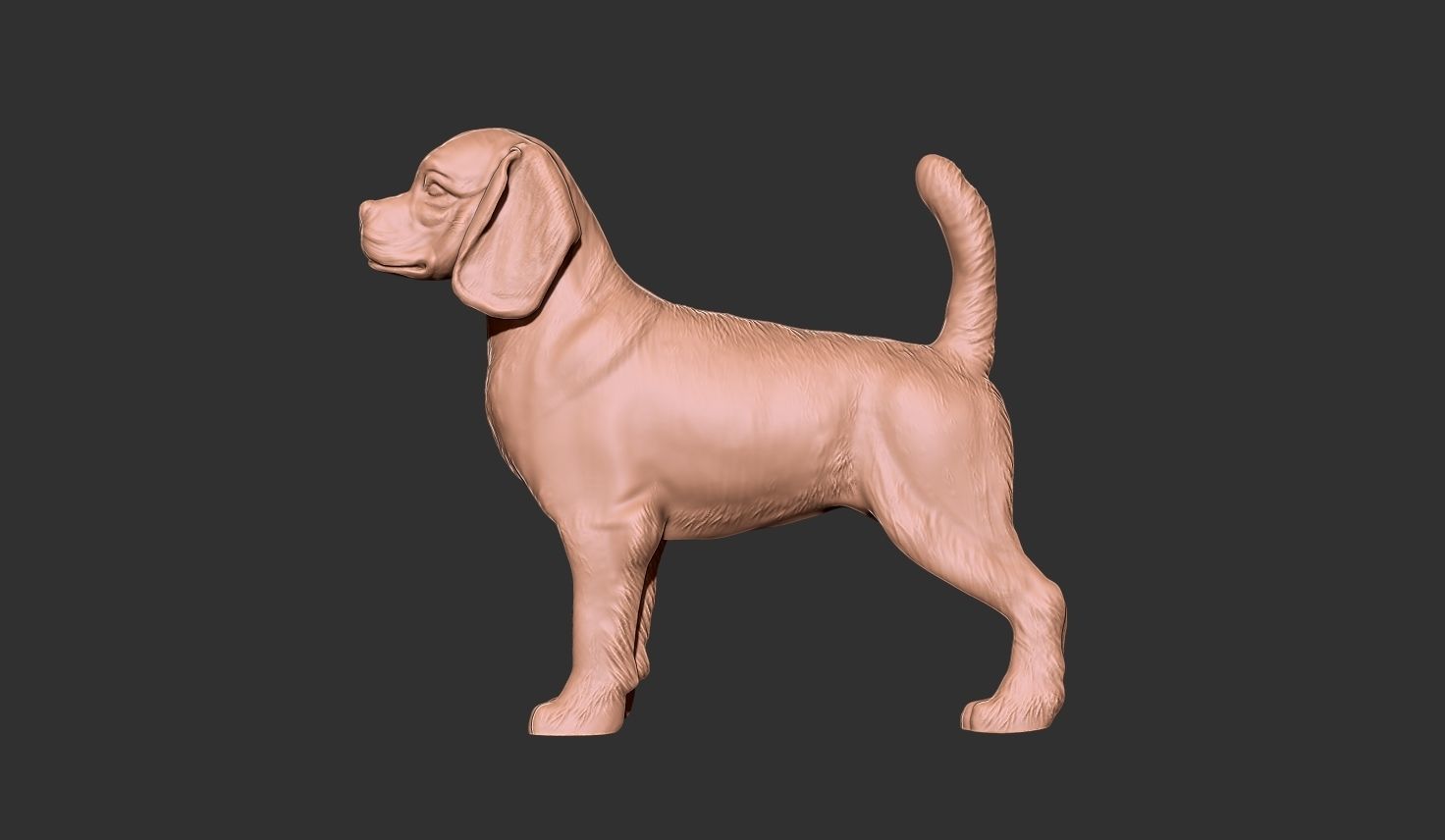 dog bas relief 3D print model_2