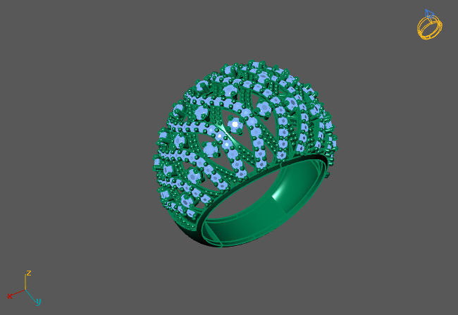 Women Ring With Stone 3DM Mix Print Model 3D print model_1