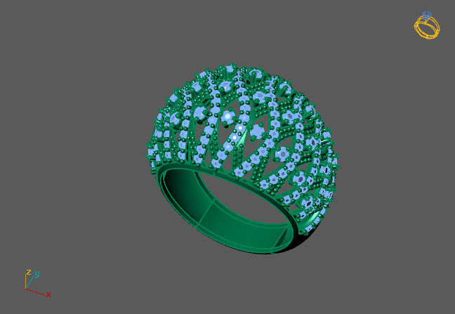 Women Ring With Stone 3DM Mix Print Model 3D print model_2