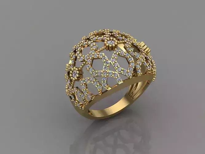 Women Ring With Stone 3DM Mix Print Model