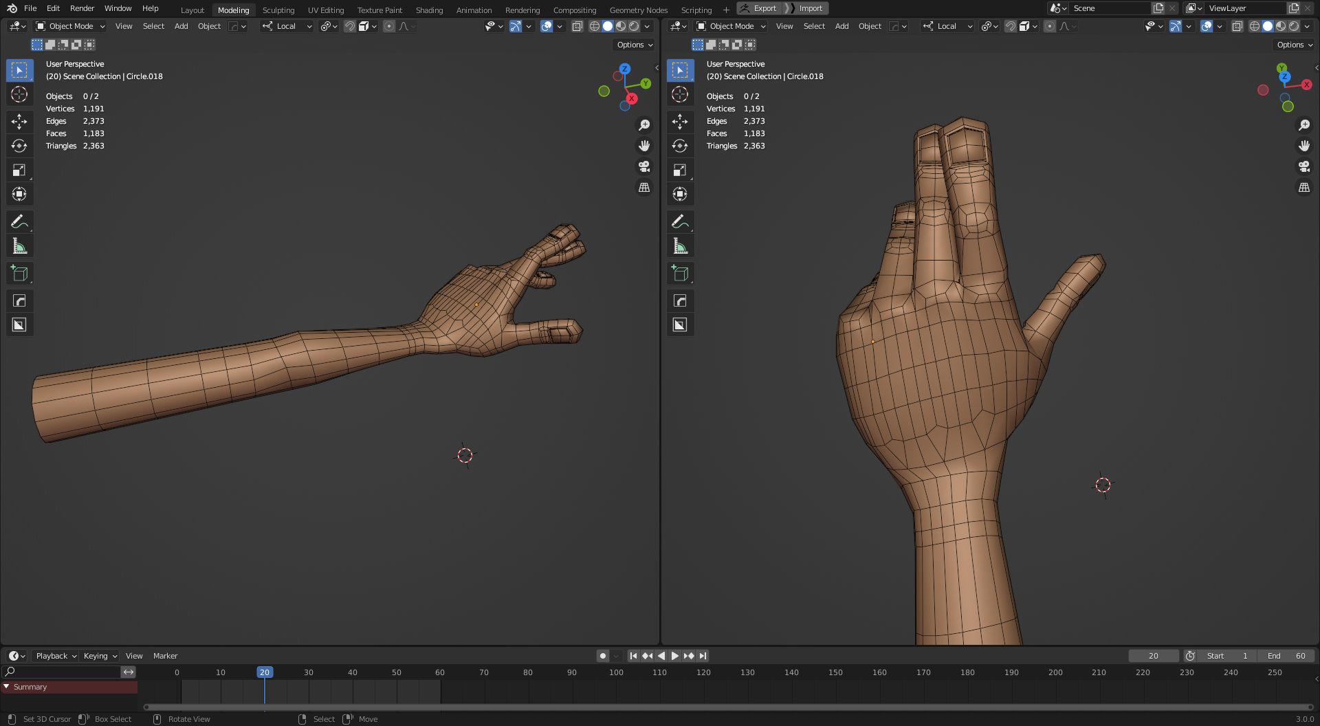 Rigged Arm and Hand - Blender 3D model_13